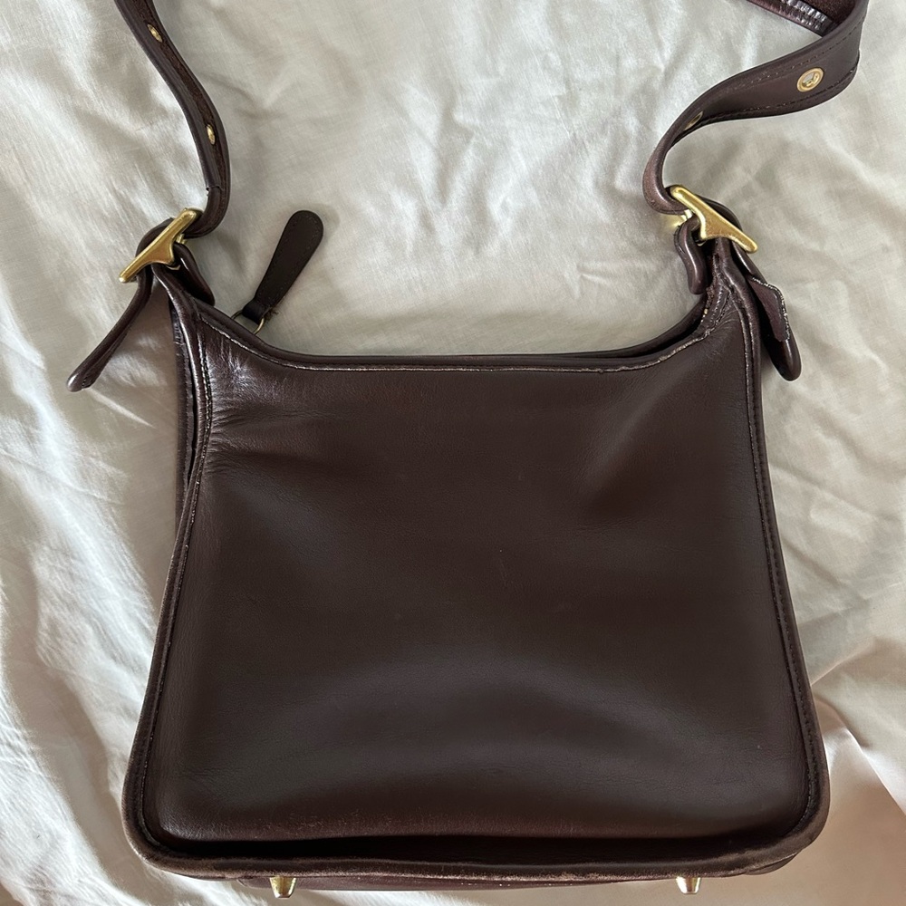 Coach Vintage Large Legacy Zip Dark Brown Leather Shoulder Bag - Picture 4 of 15